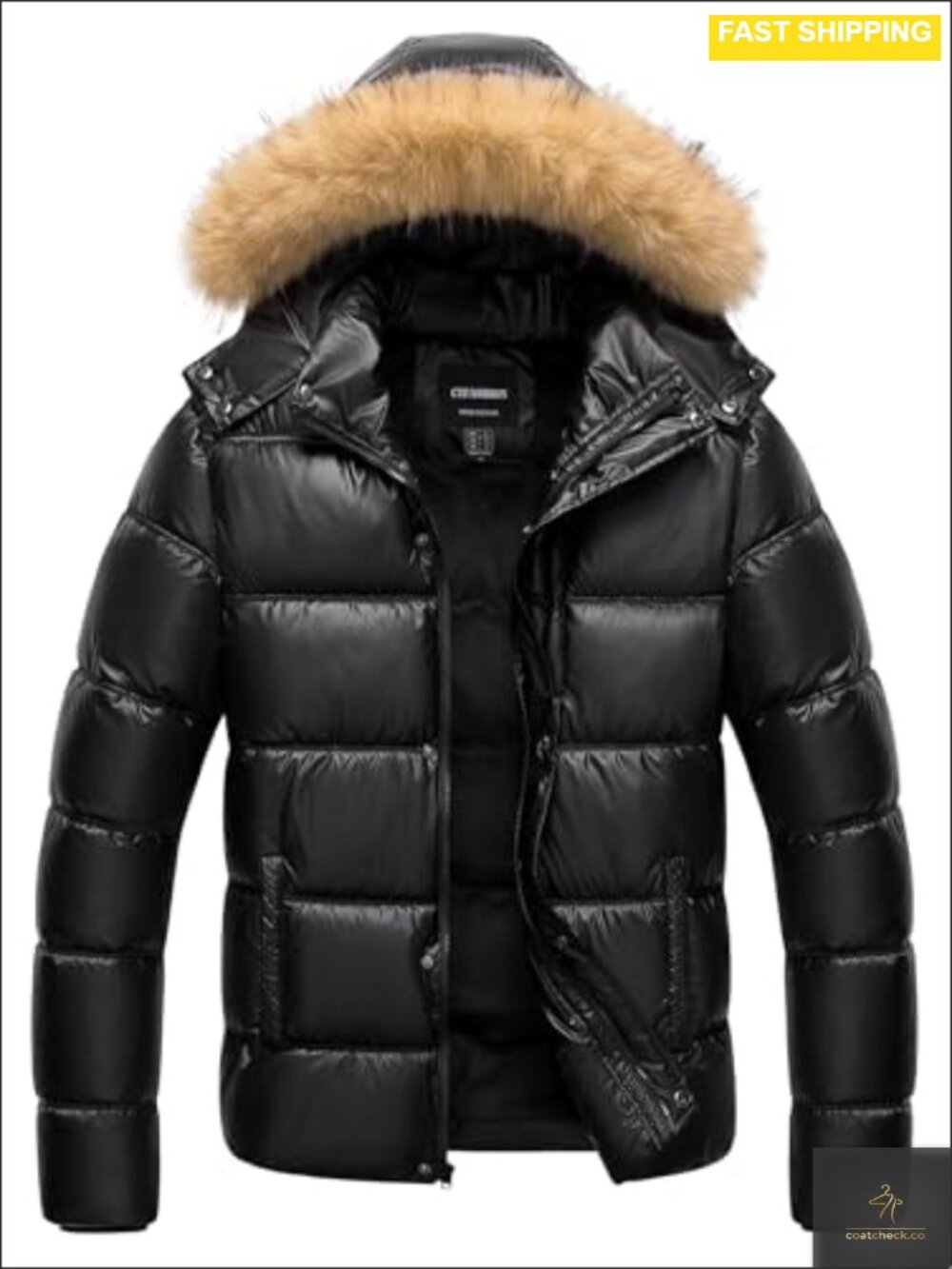 Men's Waterproof Puffer Jacket Winter Down Coat Fur Hood Fleece Lined